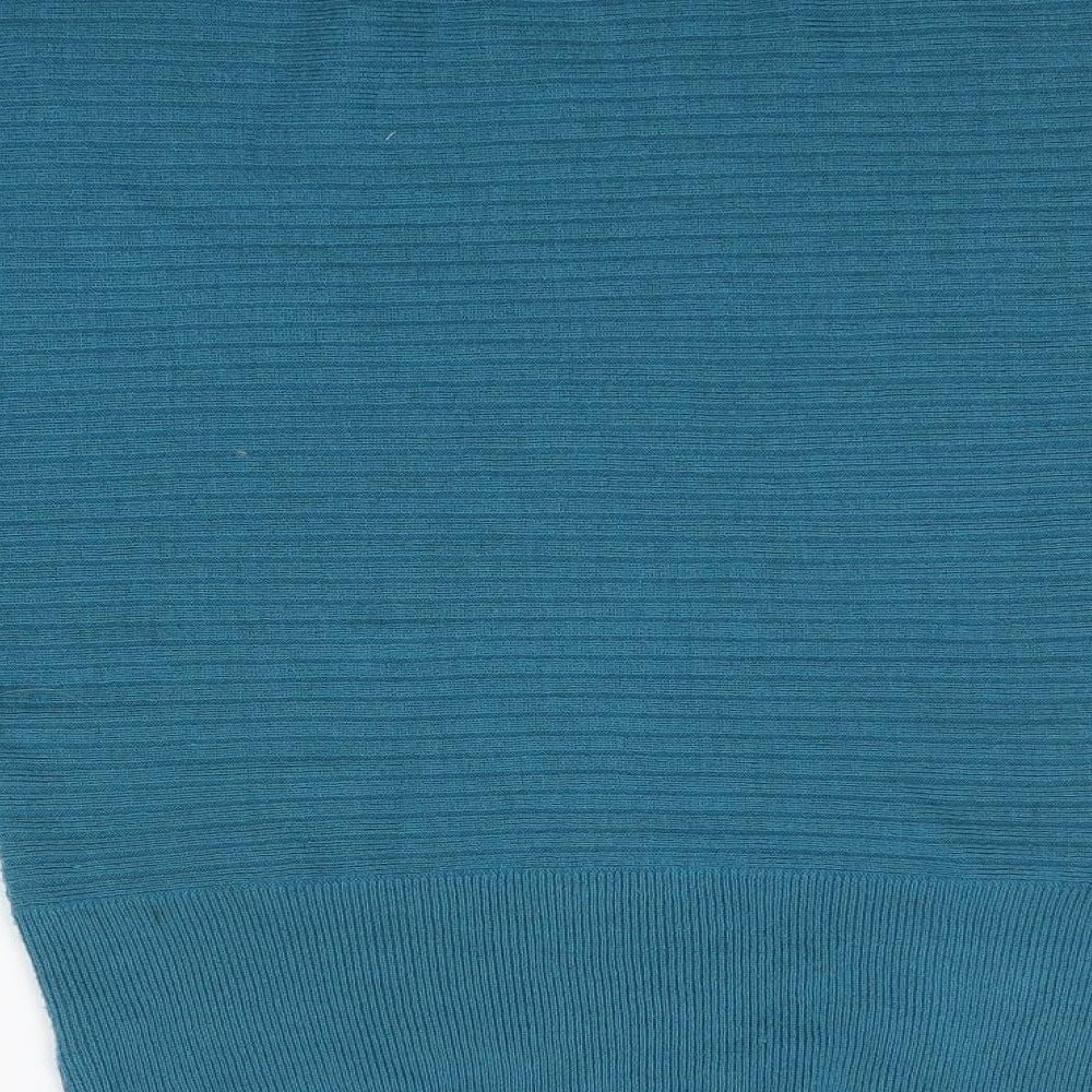 George Womens Blue Round Neck Acrylic Tunic Jumper Size 10
