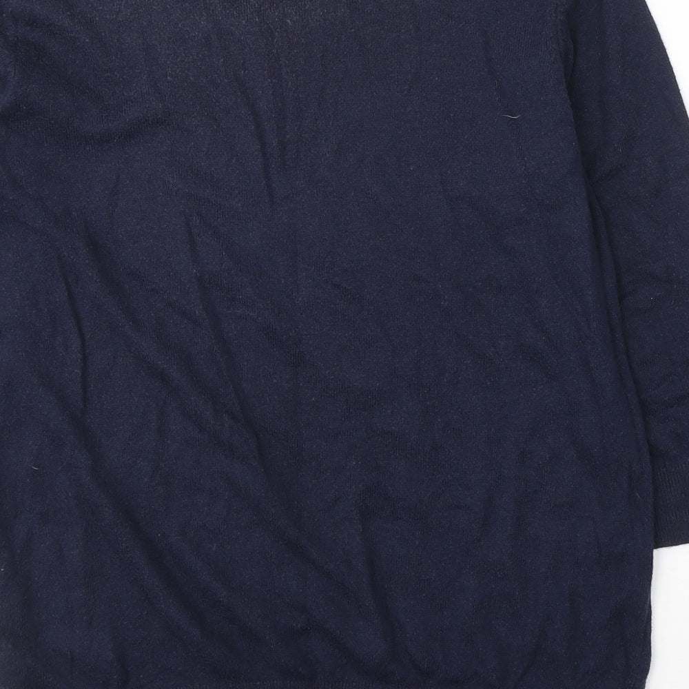 Wallis Womens Blue Viscose Basic Blouse Size M Round Neck - butterfly