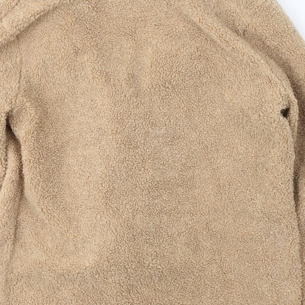 Selected Womens Beige Pea Coat Coat Size 12 Button