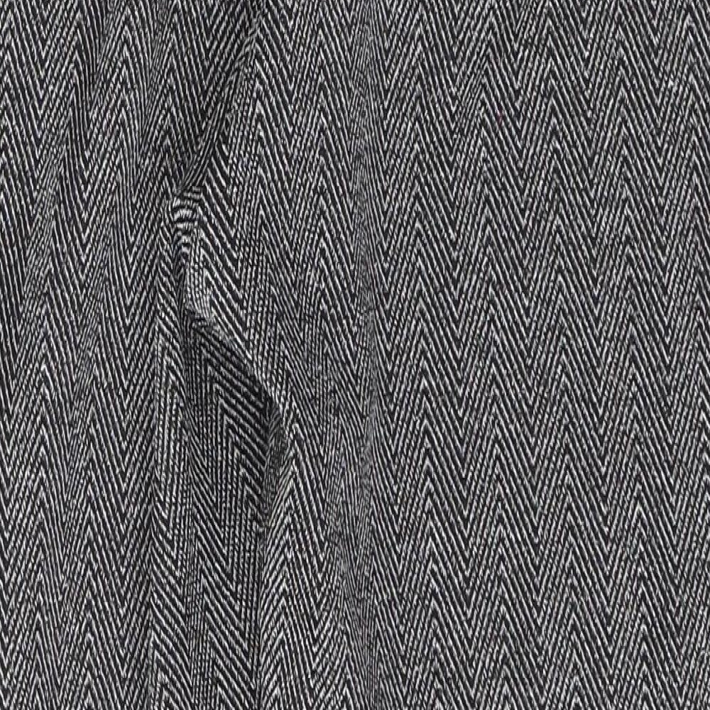 Preworn Womens Black Geometric Polyester Trousers Size L L26 in Regular