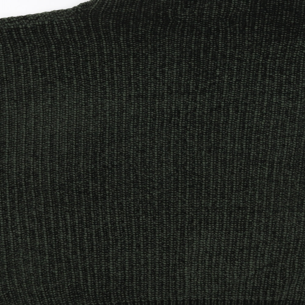 Flex Moda Womens Green High Neck Acrylic Pullover Jumper Size M