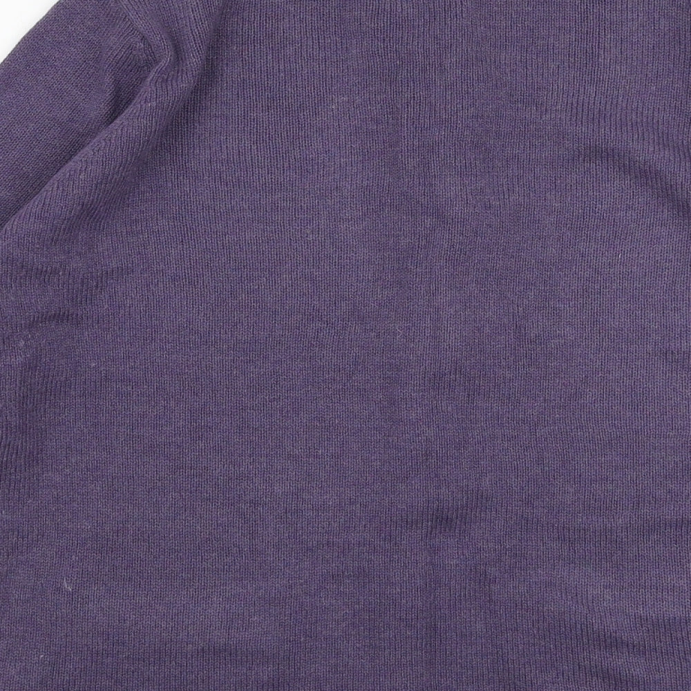 Marks and Spencer Womens Purple Round Neck Acrylic Cardigan Jumper Size 16