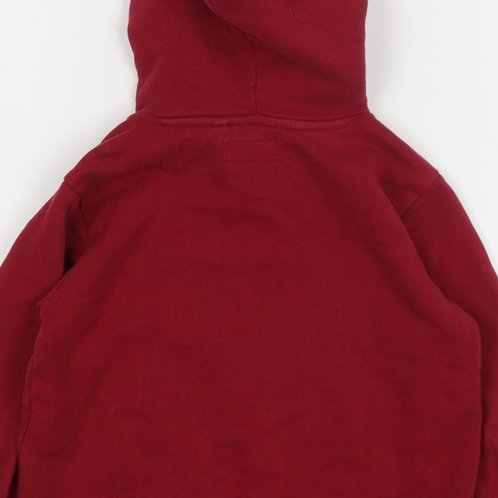 Next Boys Red Cotton Pullover Hoodie Size 5 Years