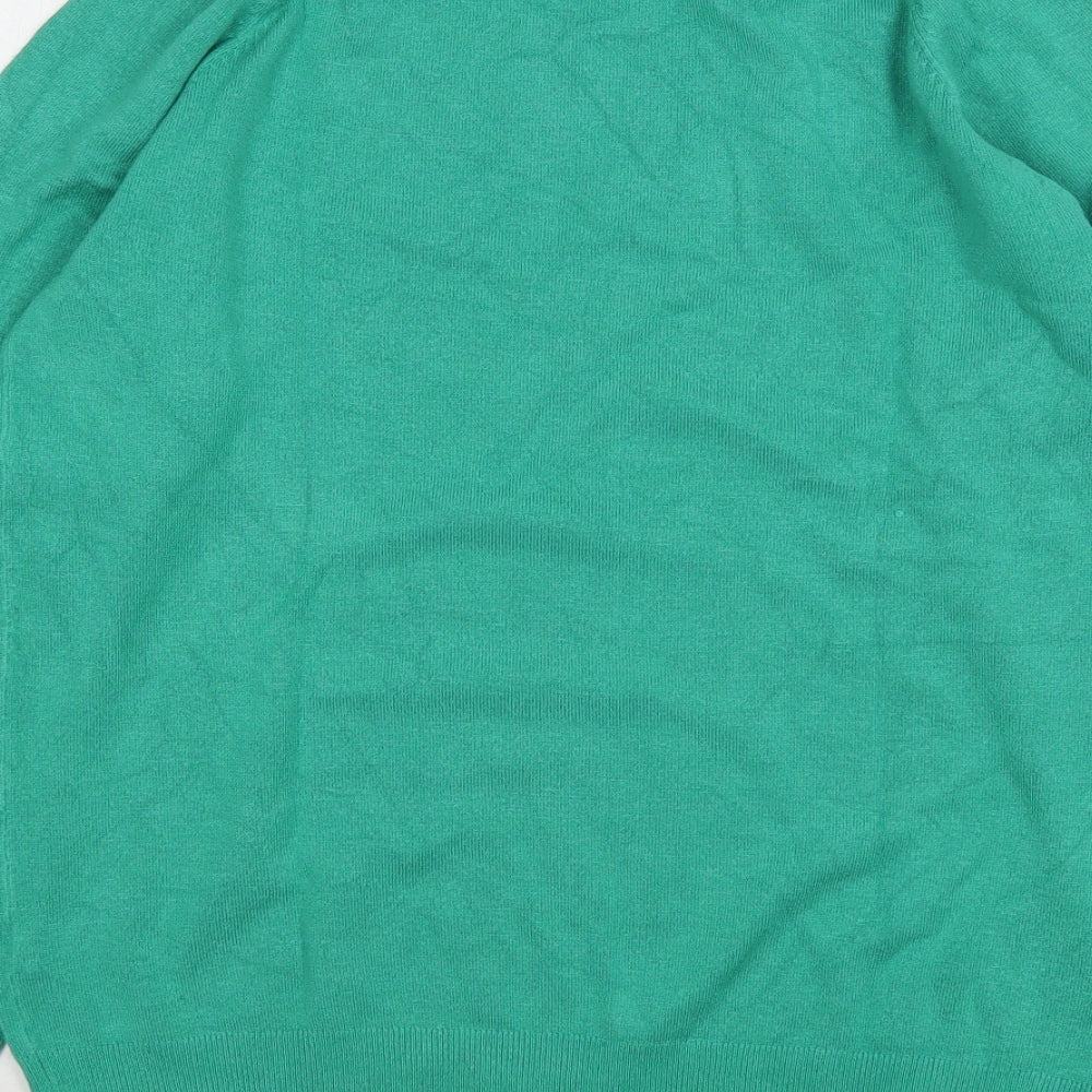 Dunnes Stores Womens Green Round Neck Viscose Pullover Jumper Size M