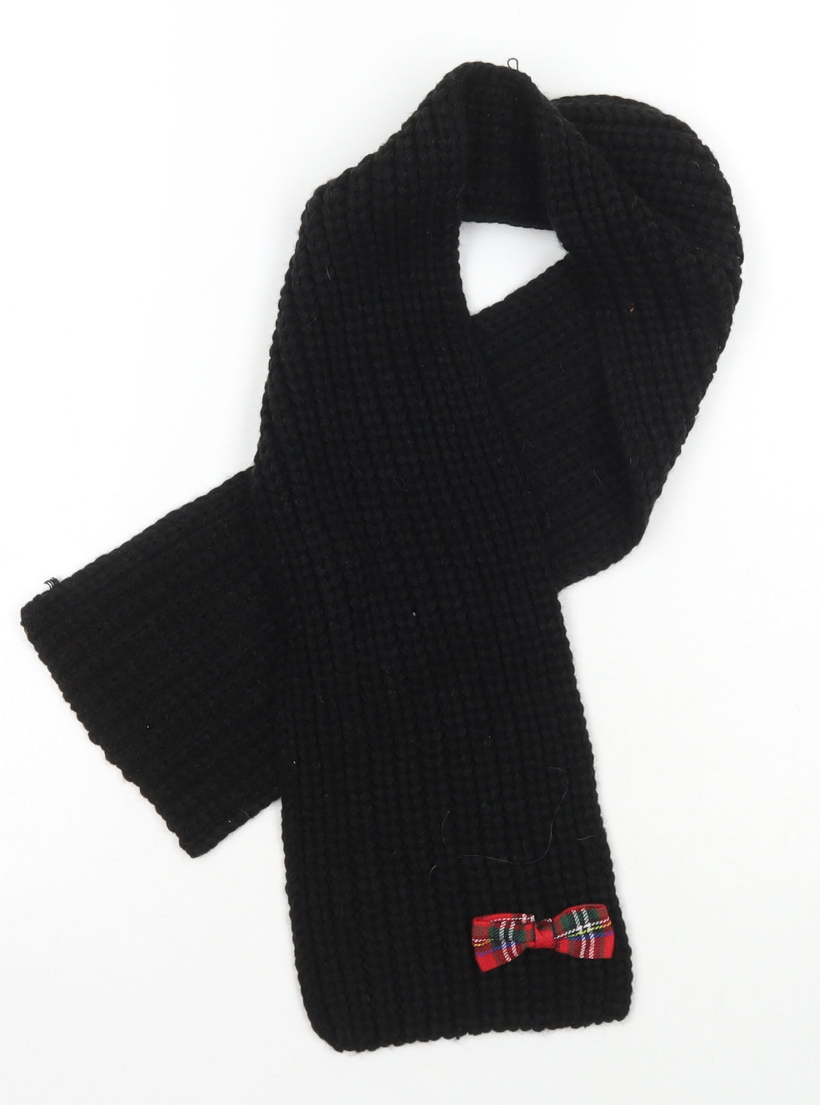 Preworn Girls Black Acrylic Rectangle Scarf Scarves & Wraps Size Regular