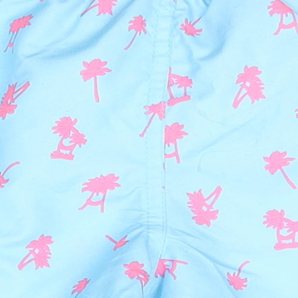 Primark Girls Blue Geometric Polyester Bermuda Shorts Size 2 Years Regular Tie