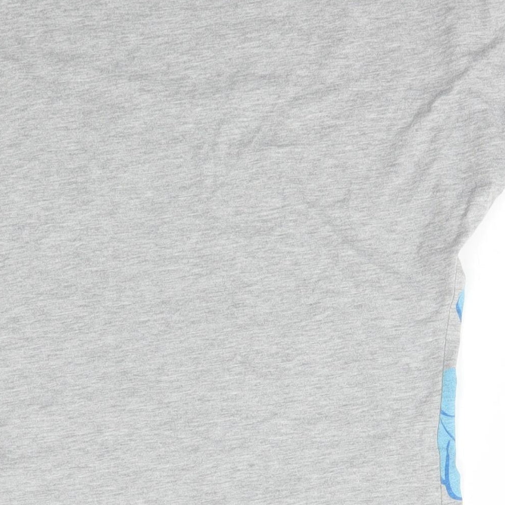 Marks and Spencer Boys Grey Cotton Basic T-Shirt Size 9-10 Years Scoop Neck Pullover