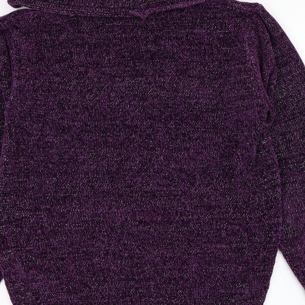 Anna Rose Womens Purple Roll Neck Polyester Pullover Jumper Size S