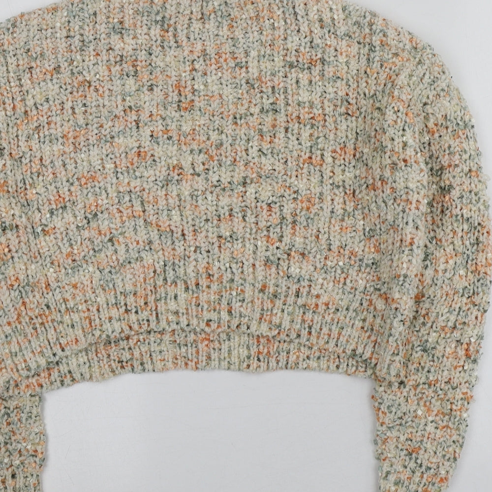 QED London Womens Multicoloured Round Neck Polyester Pullover Jumper Size S