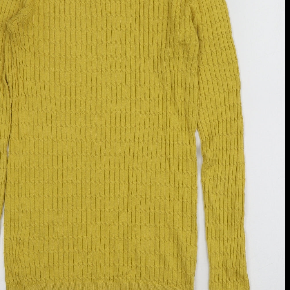NEXT Womens Yellow Round Neck Cotton Pullover Jumper Size 6
