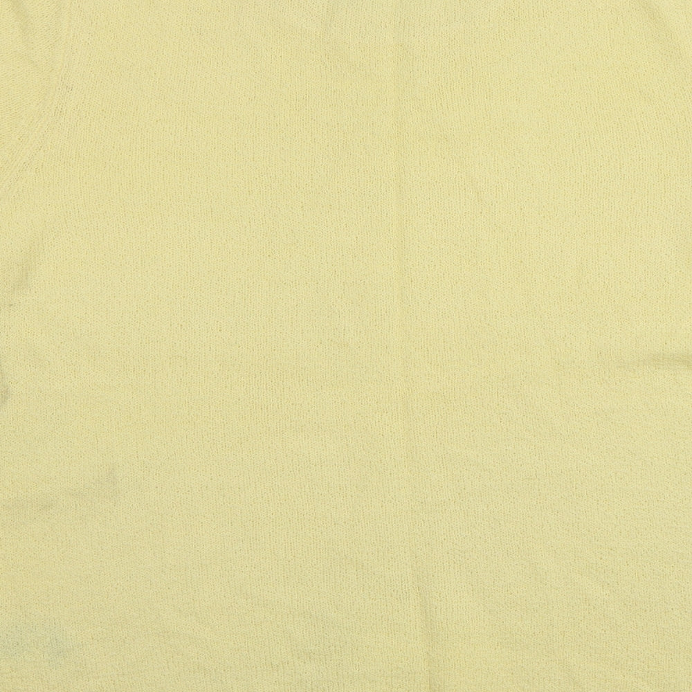 Danmart Womens Yellow Roll Neck Acrylic Pullover Jumper Size 16