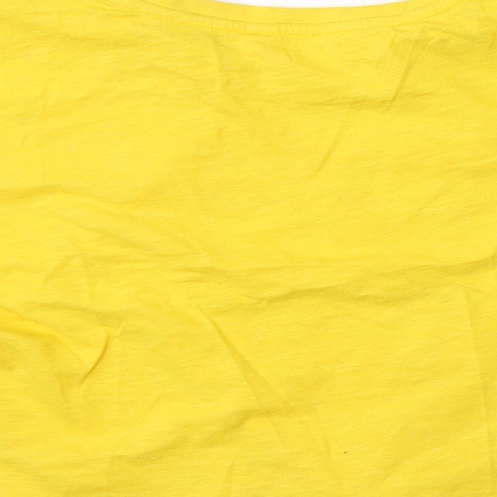Candy Girls Yellow Cotton Basic T-Shirt Size 13 Years Round Neck