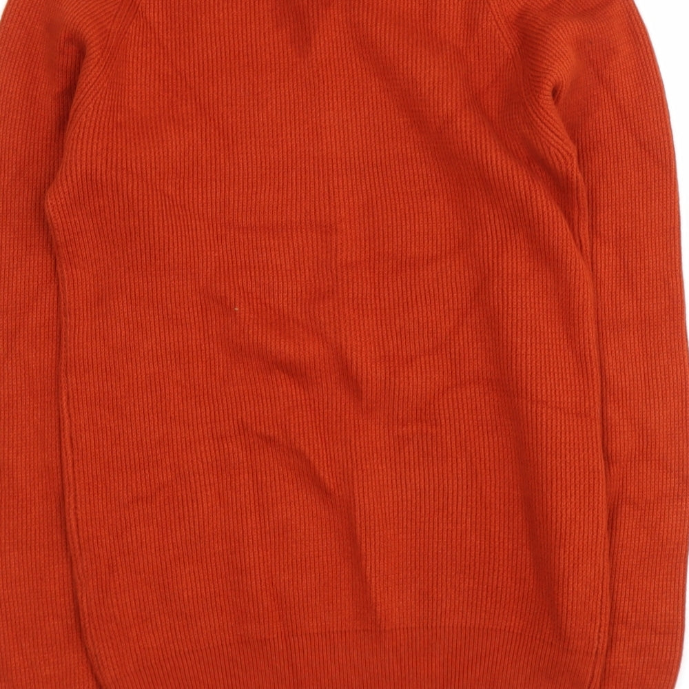 NEXT Womens Brown Round Neck Cotton Pullover Jumper Size XS