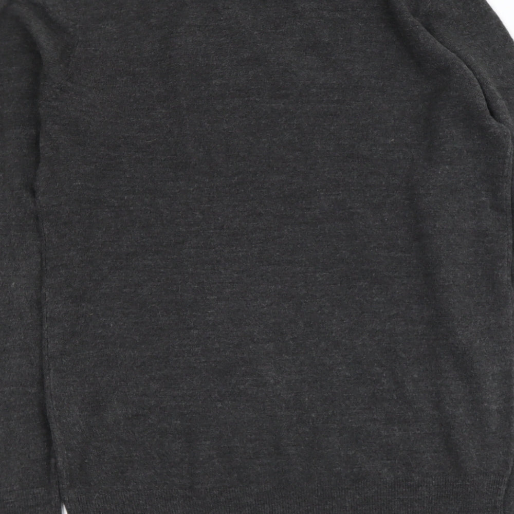Cedarwood State Mens Grey V-Neck Acrylic Pullover Jumper Size S
