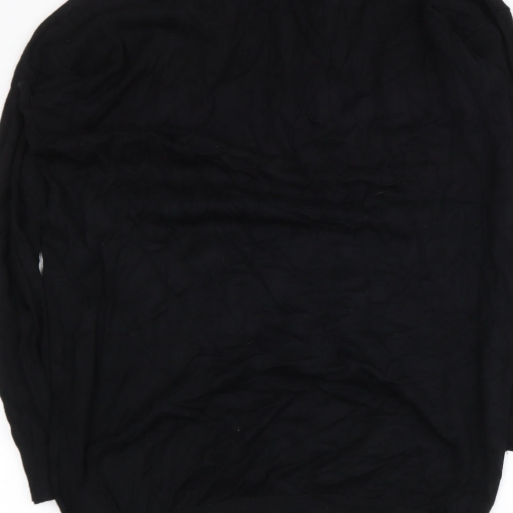 Capsule Womens Black V-Neck Viscose Pullover Jumper Size M