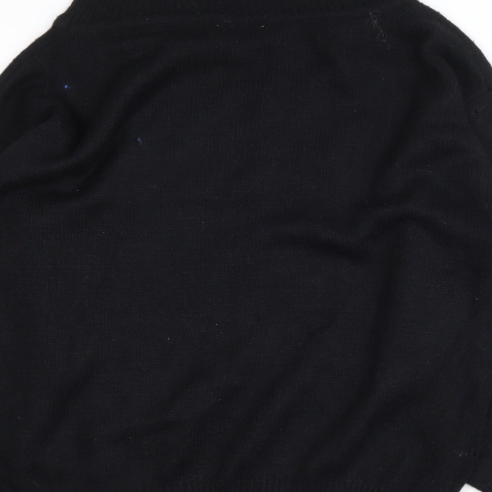 Expressions Womens Black Roll Neck Nylon Pullover Jumper Size S