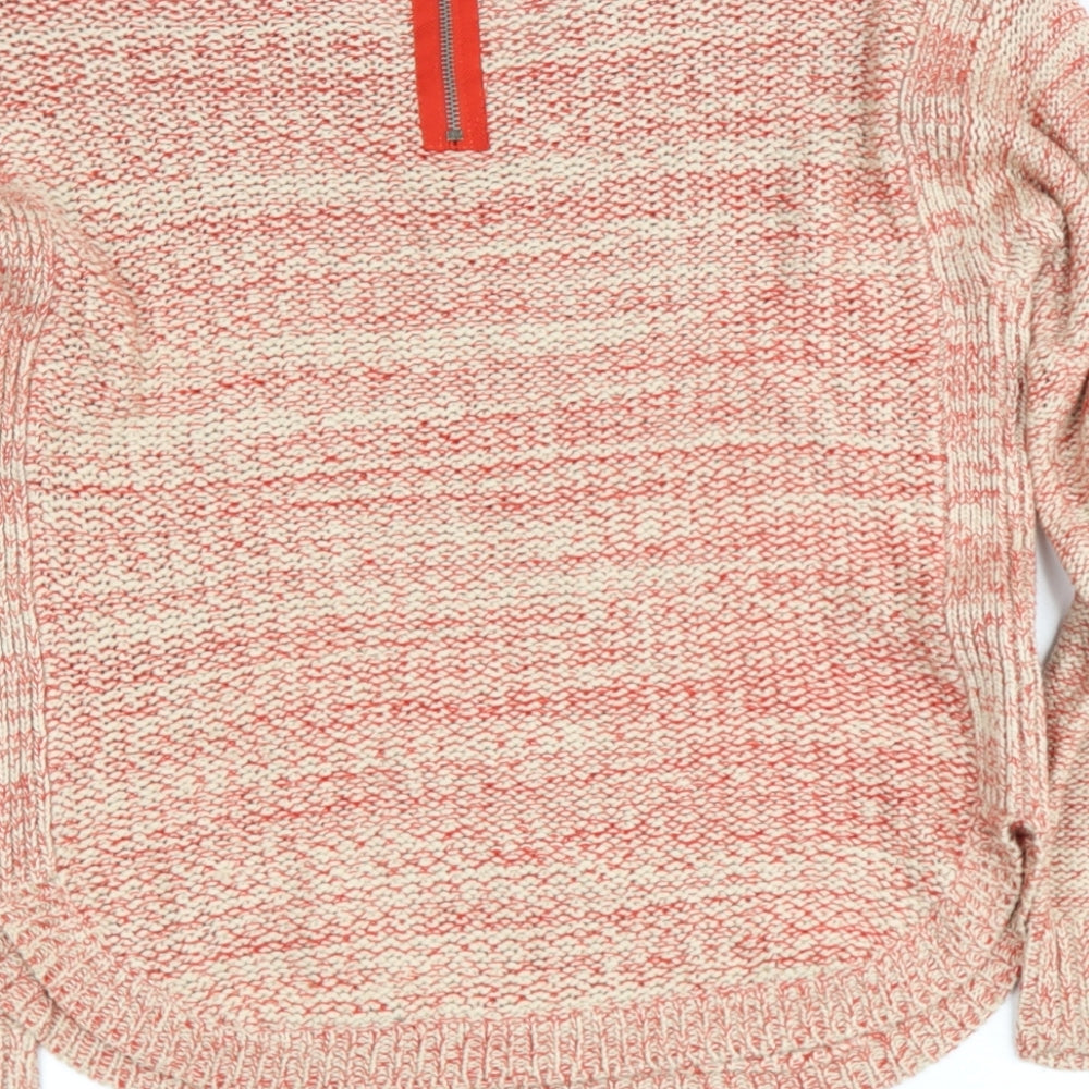 marks Womens Red V-Neck Acrylic Pullover Jumper Size 12