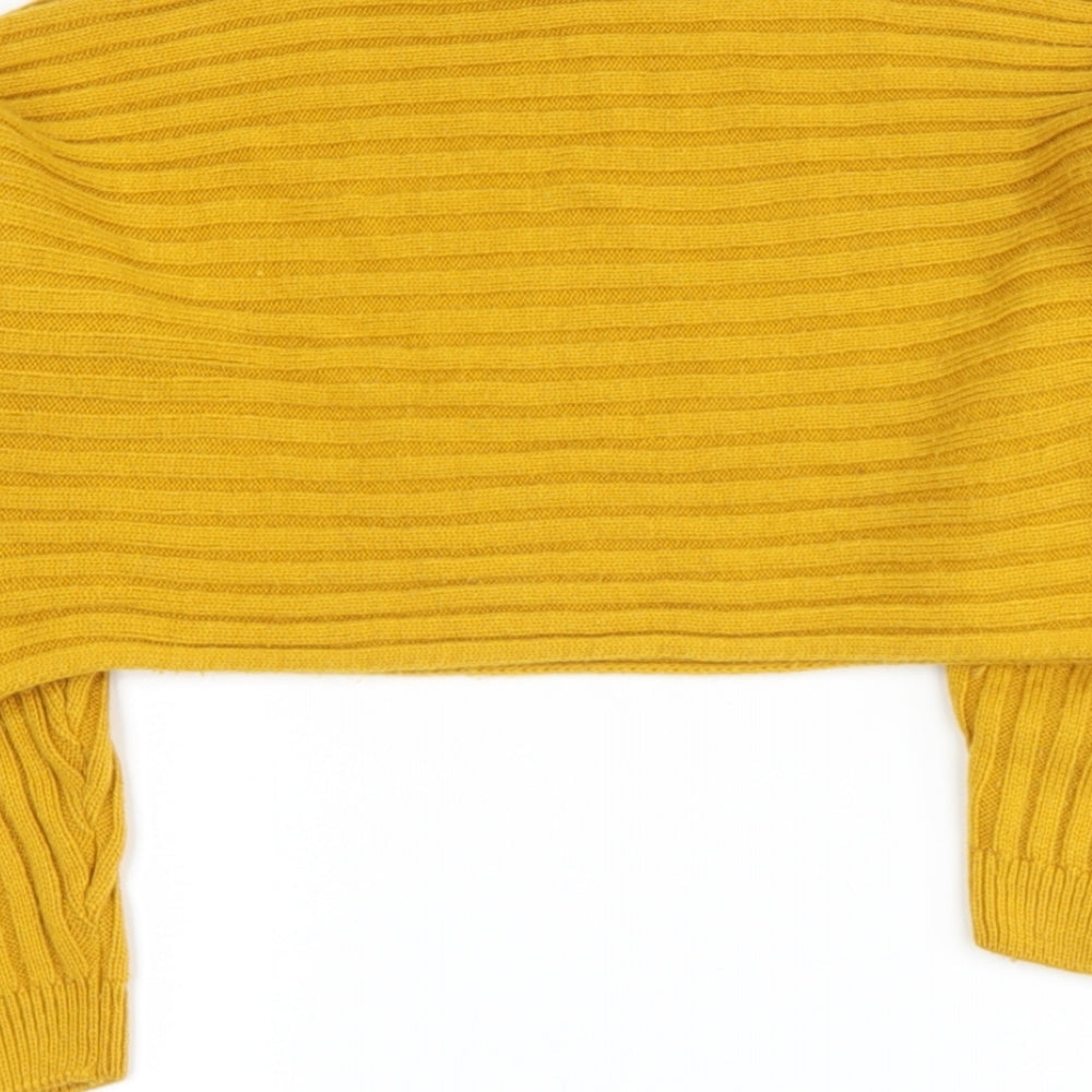 newlook Girls Yellow High Neck Polyester Pullover Jumper Size 9 Years