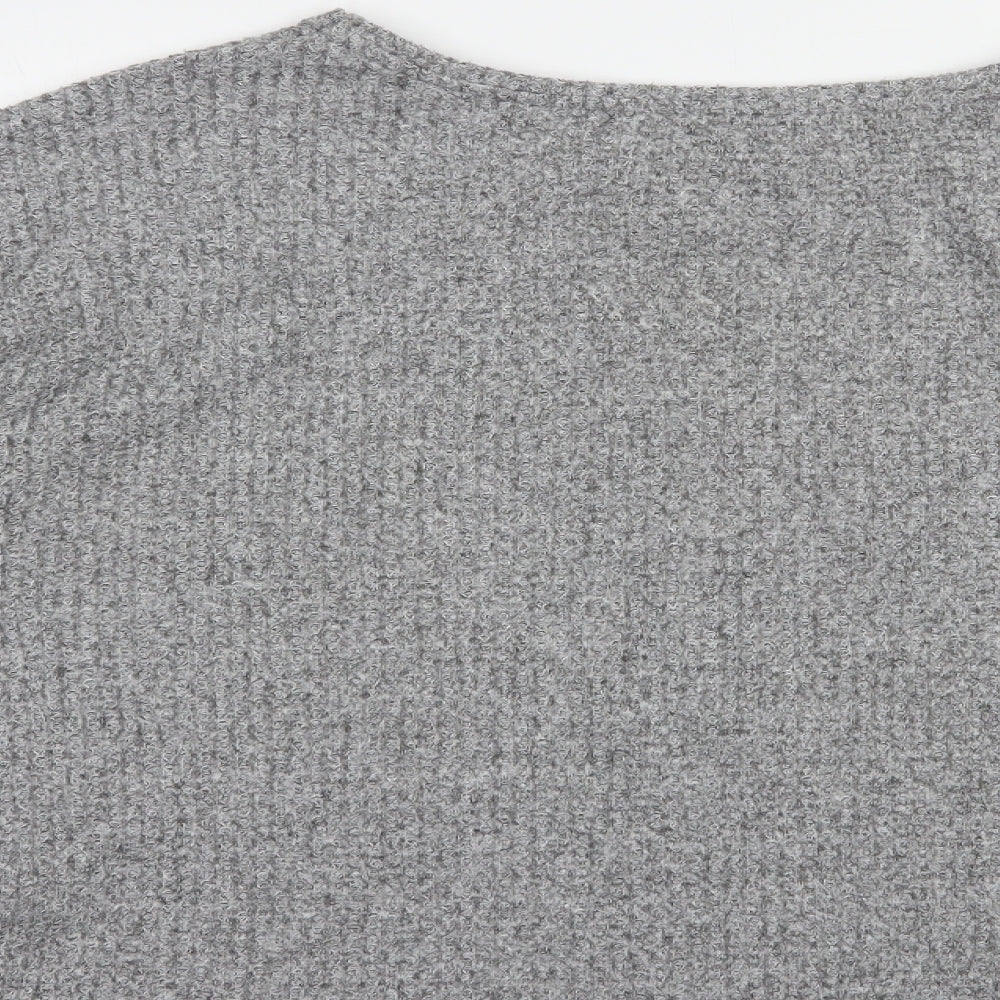Papaya Womens Grey Boat Neck Polyester Pullover Jumper Size XL