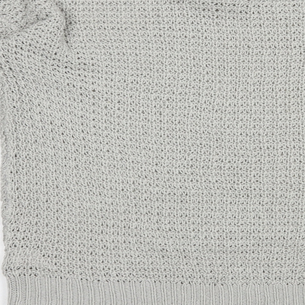 Boohoo Womens Grey Crew Neck Acrylic Pullover Jumper Size M