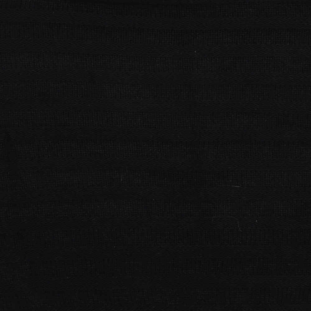 Pep & Co Womens Black Crew Neck Acrylic Pullover Jumper Size 18