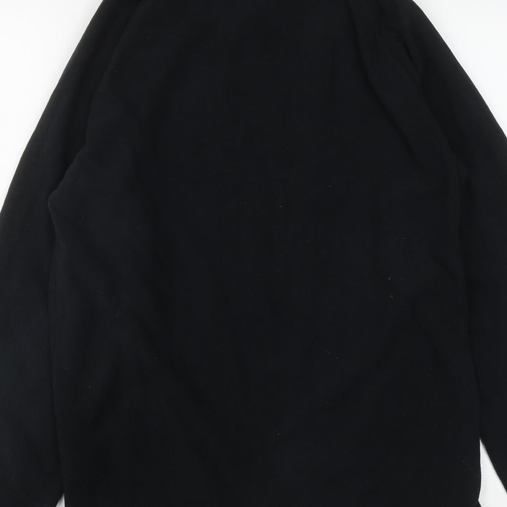 Moutain Life Mens Black High Neck Polyester Pullover Jumper Size XS