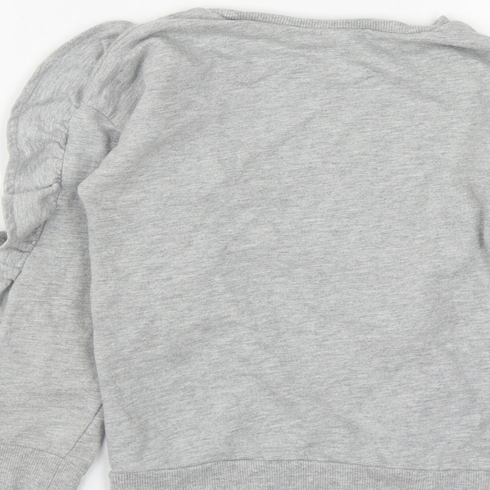Matalan Girls Grey Cotton Pullover Sweatshirt Size 6 Years