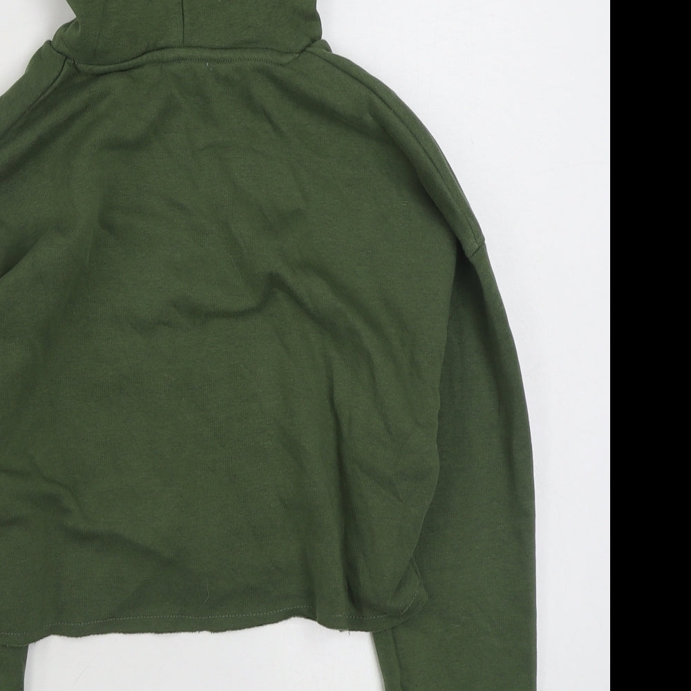 Matalan Girls Green Cotton Pullover Hoodie Size 11 Years Pullover
