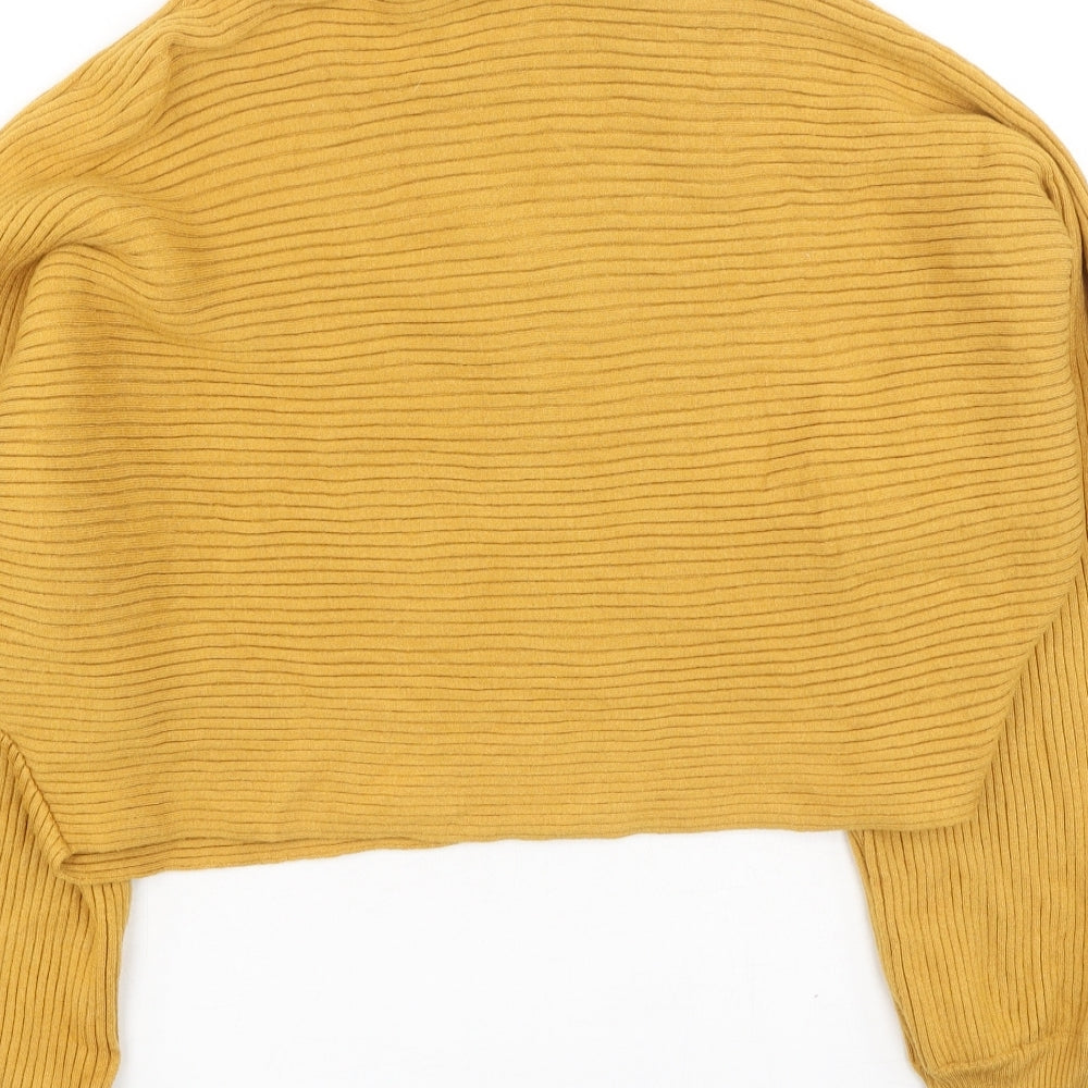 New Look Womens Yellow Viscose Pullover Sweatshirt Size L