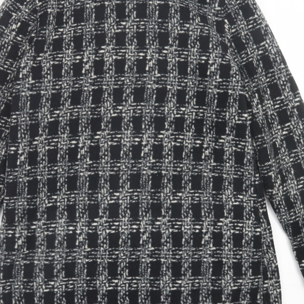 Effecti moda Womens Black Plaid Jacket Size S Button