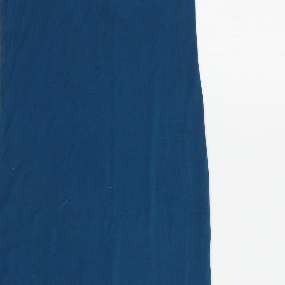 Style Womens Blue Viscose Bodycon Size S Off the Shoulder Pullover