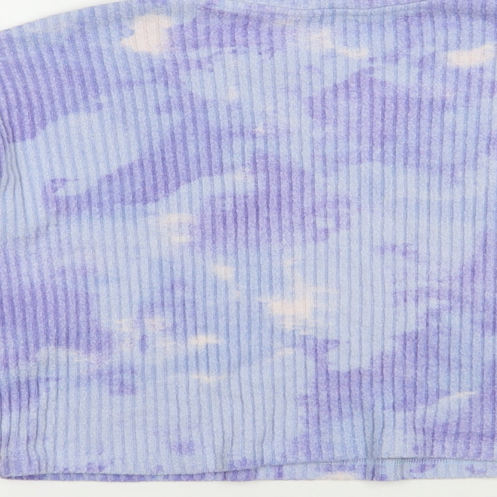 H&M Girls Purple Geometric Viscose Pullover Sweatshirt Size 12-13 Years Pullover - Batik