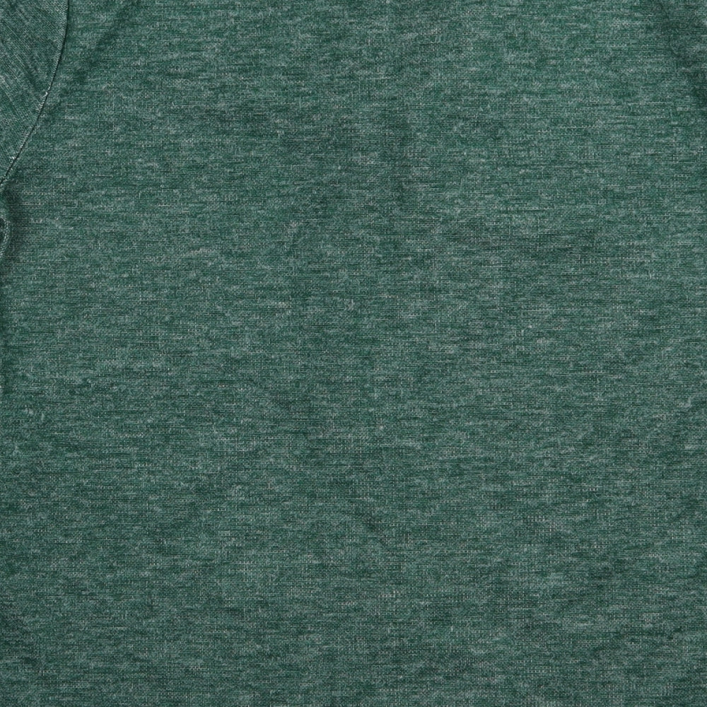Preworn Womens Green V-Neck Geometric Acrylic Pullover Jumper Size M