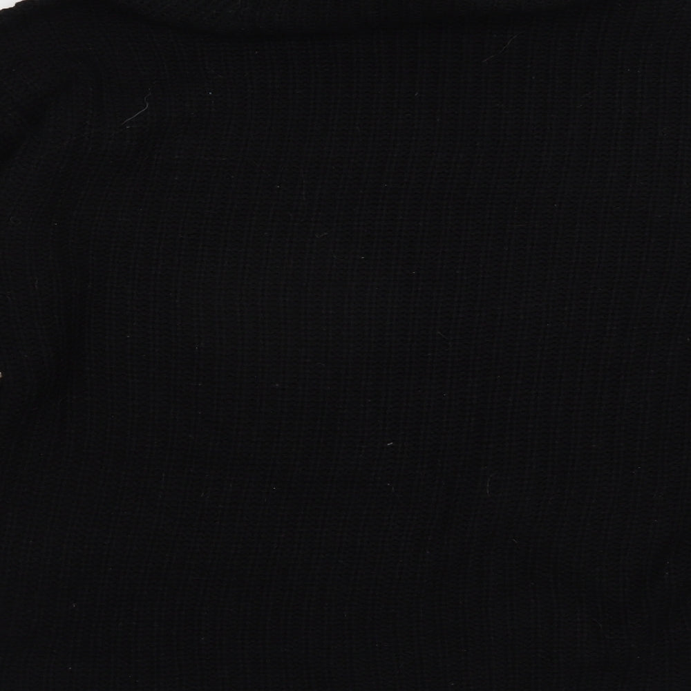 Select Womens Black Roll Neck Acrylic Pullover Jumper Size L