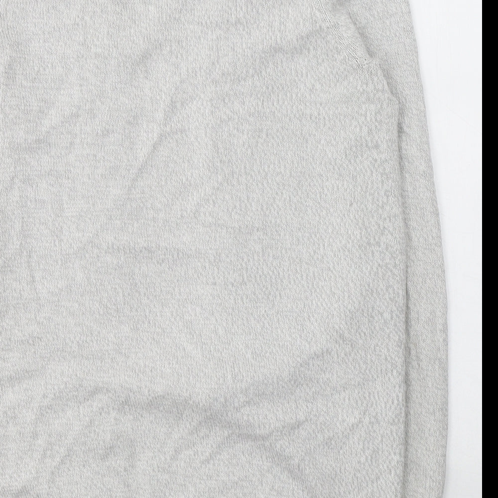 BHS Womens Grey V-Neck Cotton Cardigan Jumper Size 10