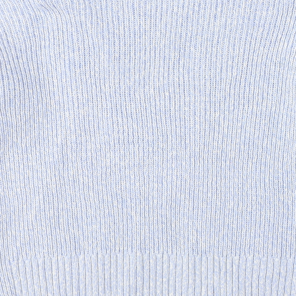 Marks and Spencer Womens Blue Round Neck Cotton Pullover Jumper Size 12