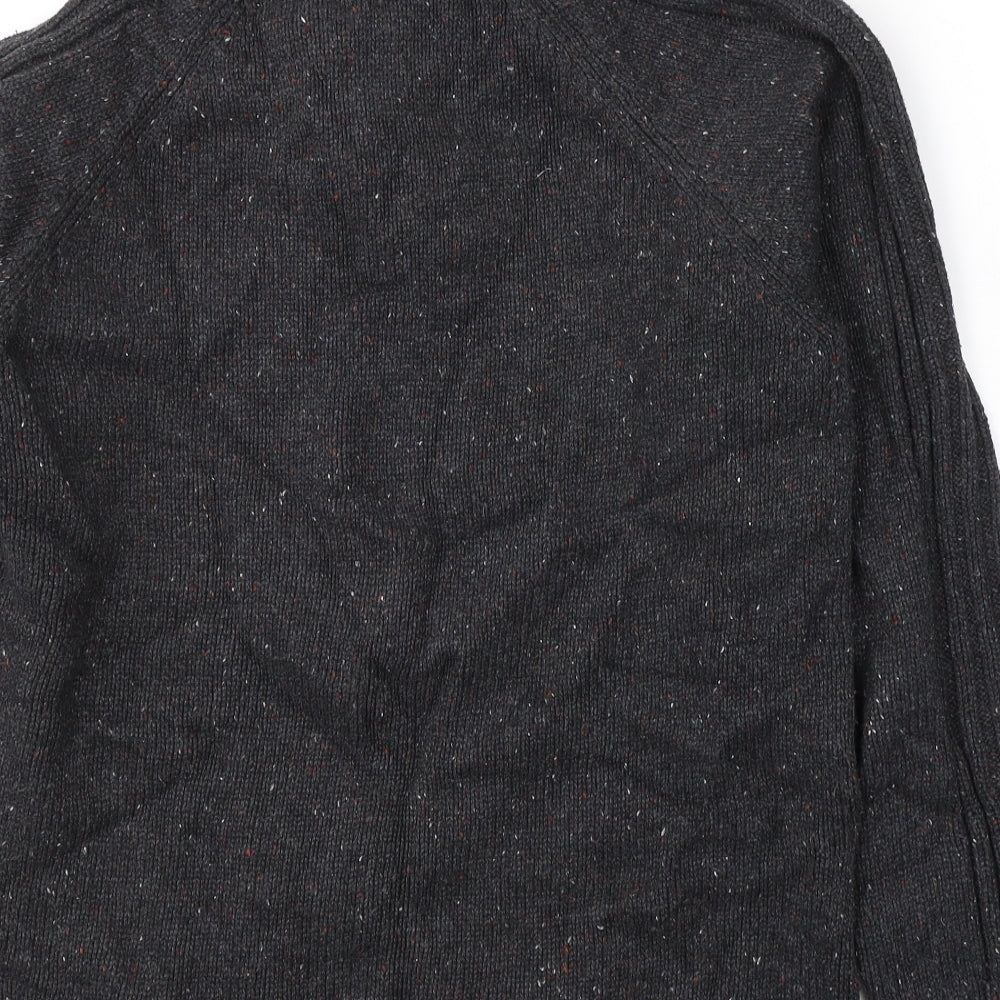 George Womens Grey High Neck Acrylic Pullover Jumper Size L