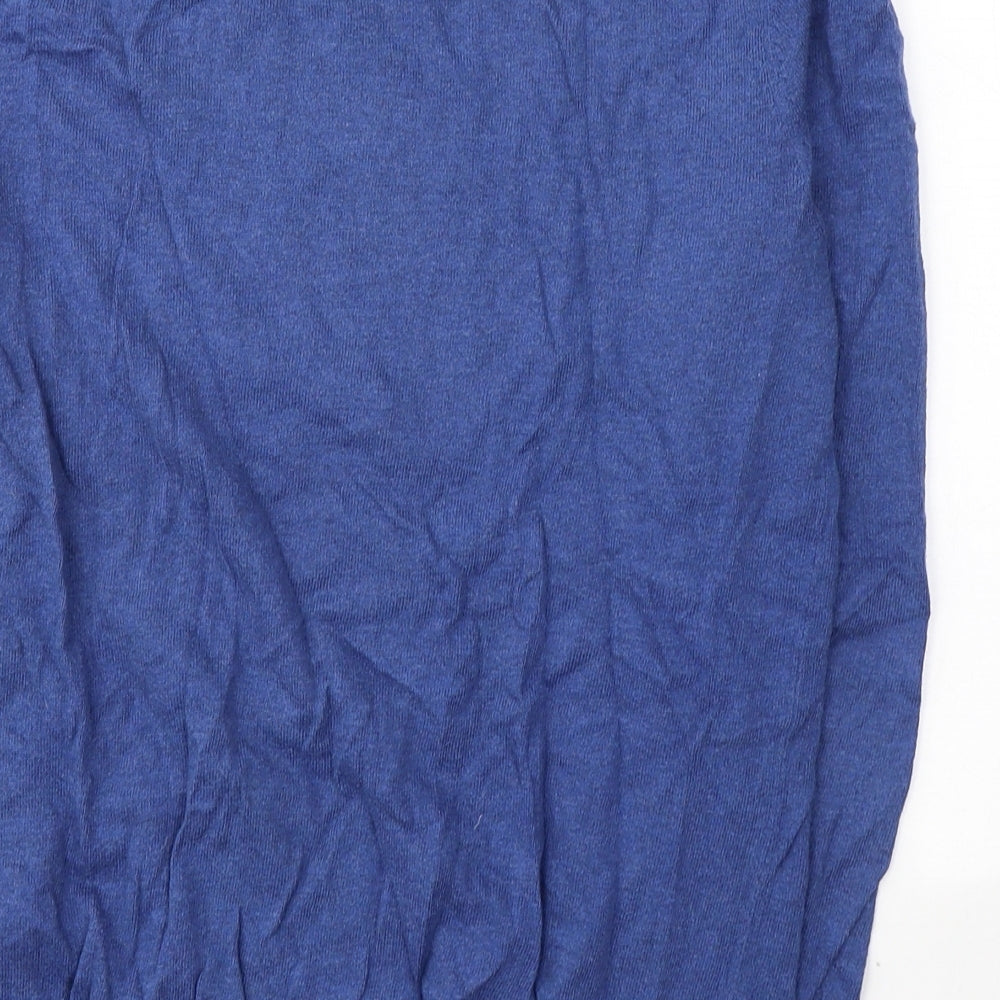 Pima Cotton Mens Blue Round Neck Cotton Pullover Jumper Size S