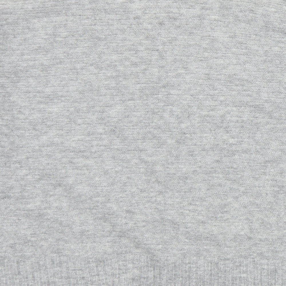 Warehouse Womens Grey Mock Neck Acrylic Pullover Jumper Size 12