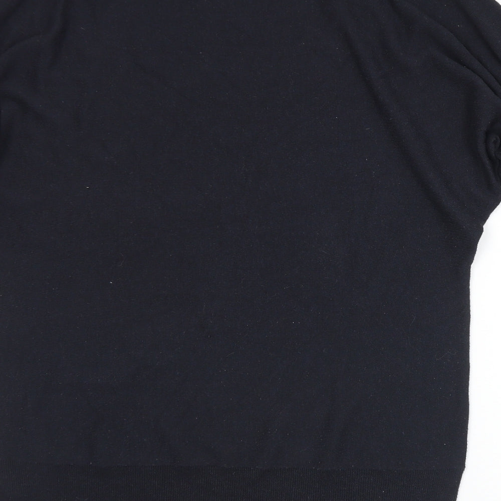 Savoir Womens Black Boat Neck Polyester Pullover Jumper Size 18