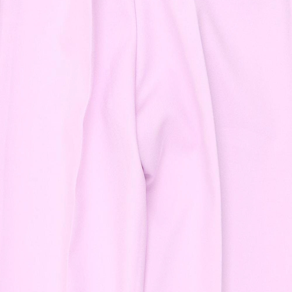 Damart Womens Purple Polyester Trousers Size 14 L28 in Regular
