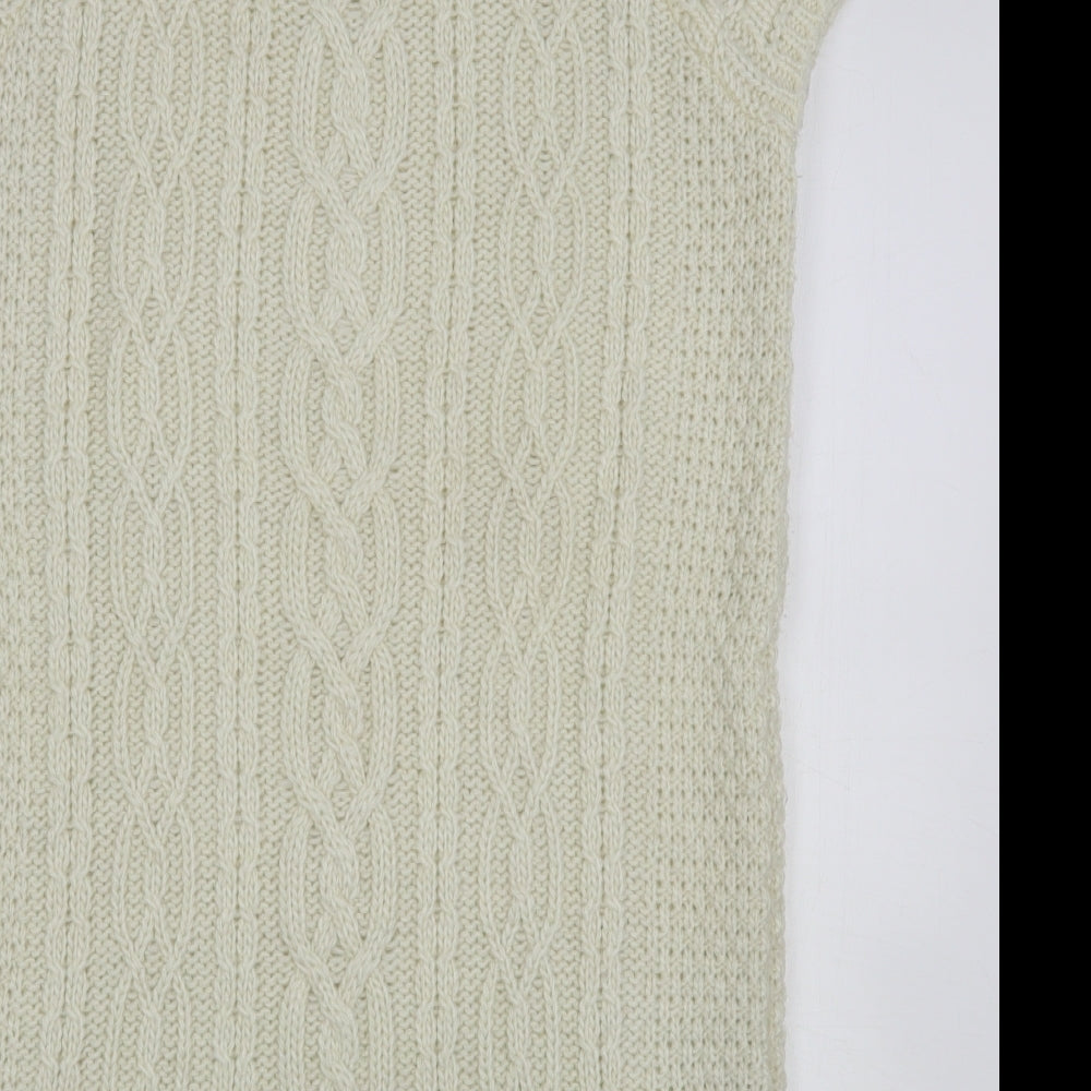 Oasis Womens Beige Round Neck Acrylic Pullover Jumper Size L