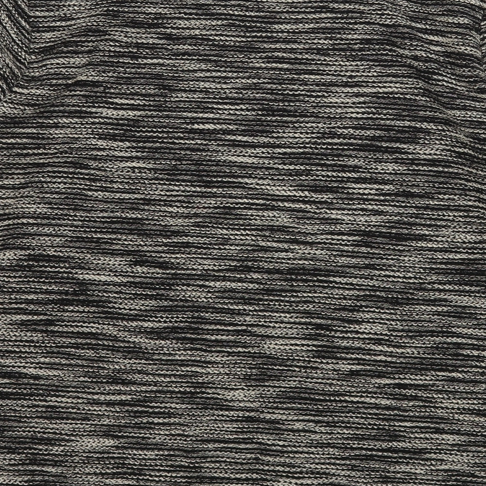 H&M Womens Grey Round Neck Striped Polyester Pullover Jumper Size S