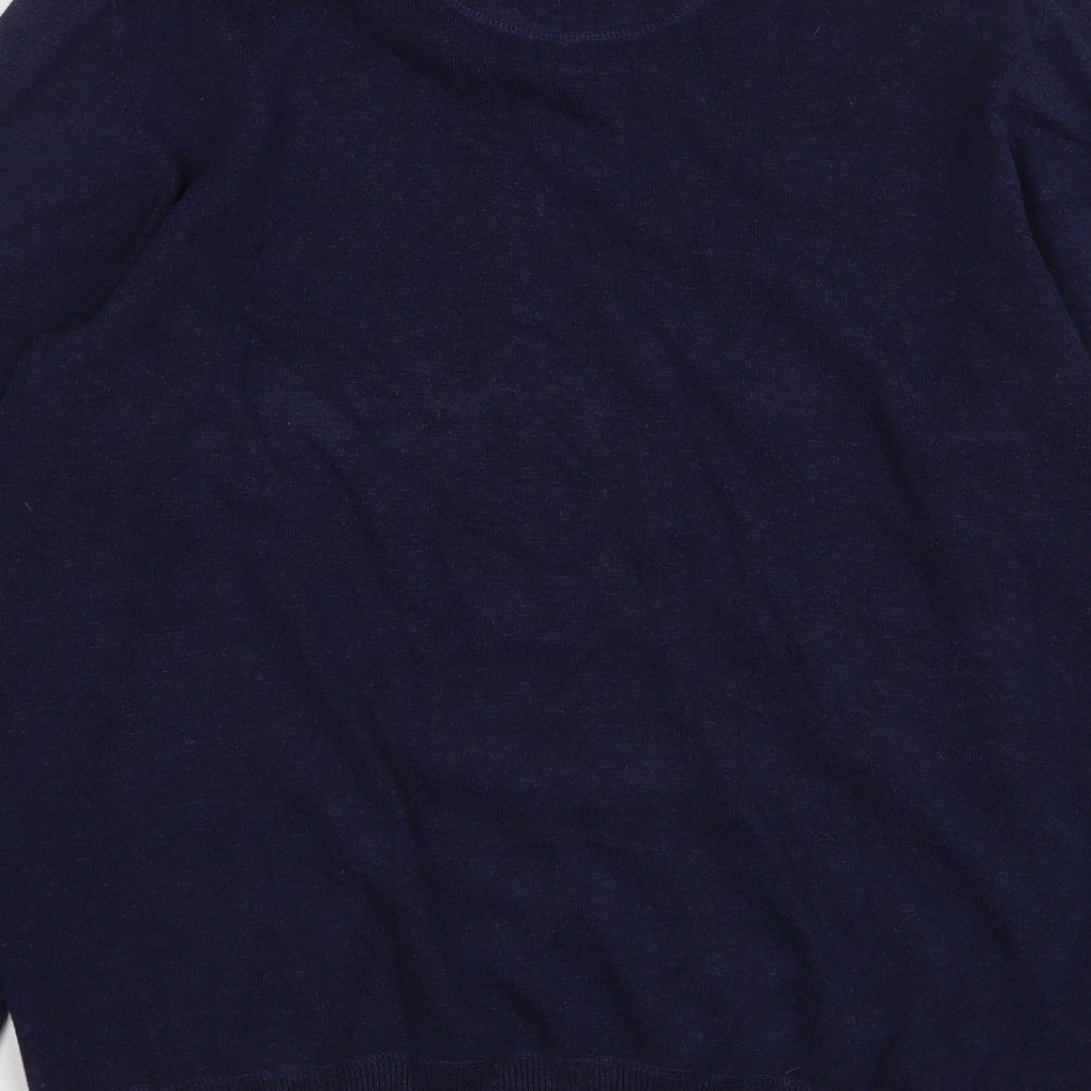 J.T. Ascott Mens Blue V-Neck Cotton Pullover Jumper Size L