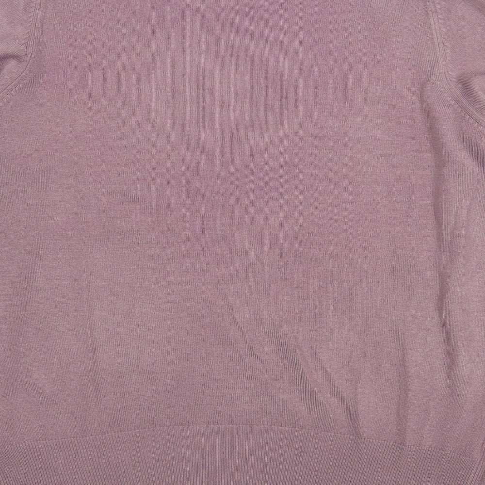 Marks and Spencer Womens Pink Round Neck Acrylic Pullover Jumper Size 12