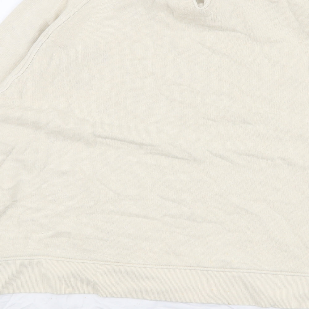 NEXT Womens Beige 100% Cotton Pullover Sweatshirt Size L Button - Colorado