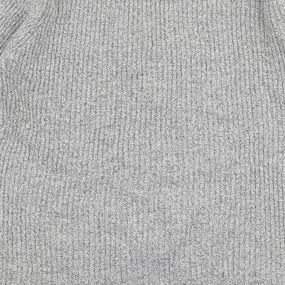 Roman Womens Grey V-Neck Acrylic Pullover Jumper Size S