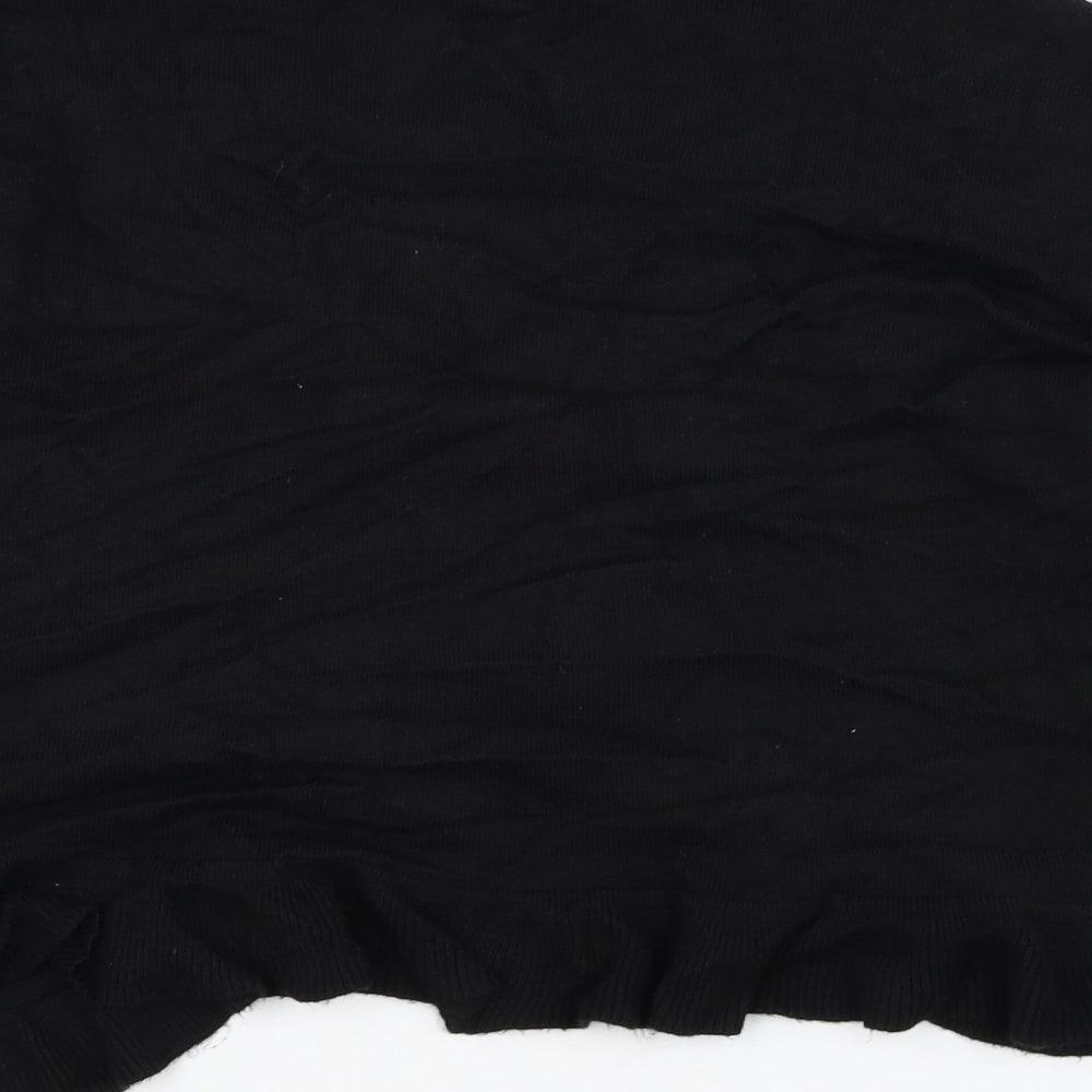 89th & Madison Womens Black Square Neck Rayon Cardigan Jumper Size M