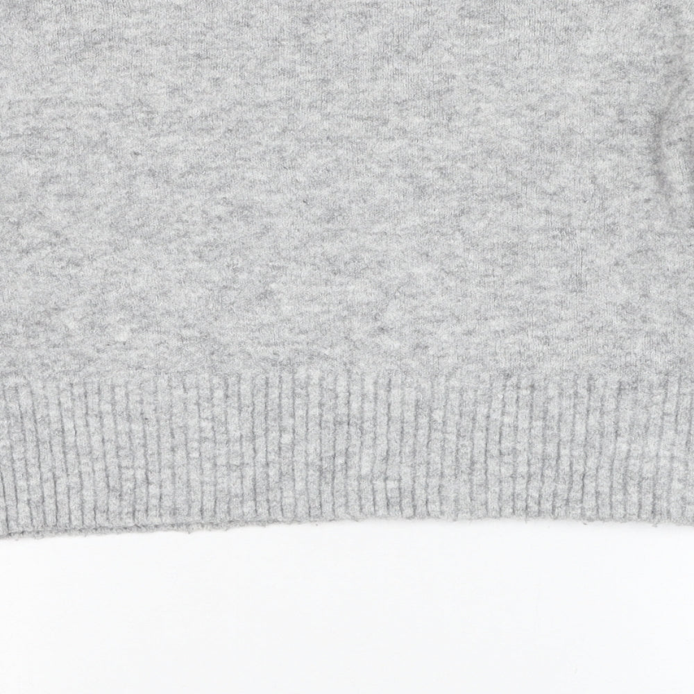 BDG Womens Grey Round Neck Acrylic Pullover Jumper Size S - Cropped