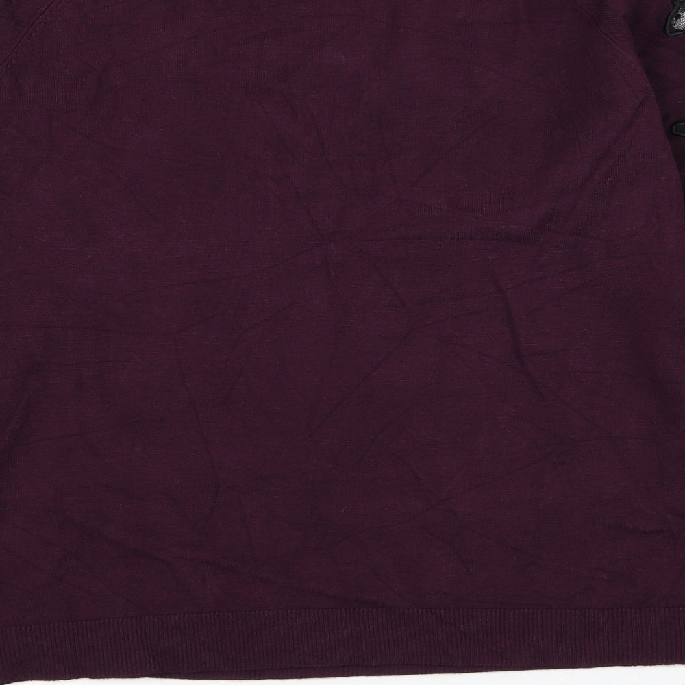 Debenhams Womens Purple Round Neck Viscose Pullover Jumper Size 12